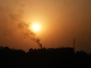 Air pollution from Factory Smoke 