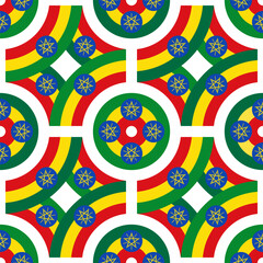 ethiopian flag pattern. line background. vector illustration