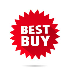 Best buy sticker icon, design template. Flat Vector banner.
