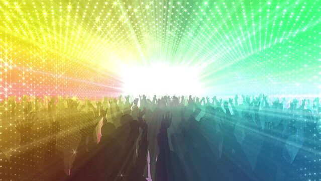 Dance Party Disco Club audience spectators Lights Glitter Background