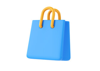 Paper package 3d render icon - gift product, commerce element and cartoon mall bag. Fashion store element