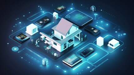 smart home or home automation concept, generative ai