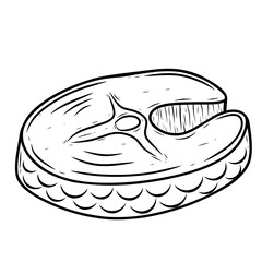 Raw meat of sea fish