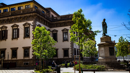 Obraz premium Historical center of Milan, north Italy, Piazza Cesare Beccaria (square Caesar Beccaria), where the local police command is located. Square near the Duomo (cathedral) of Milan