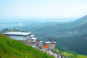 View of the mountains and mountain landscape. The concept of a beautiful mountain landscape, tourism.