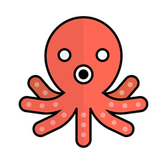 Flat design octopus icon. Vector.