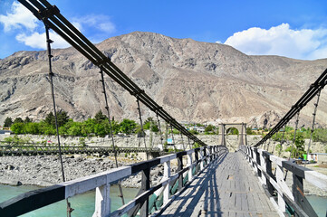 Gilgit Bridge, Historical Landmark in Gilgit District, Northern Pakistan