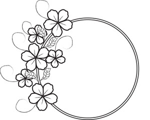 Lovely vector illustration with flowers. Black outline drawing perfect for coloring page or book for children or adults.