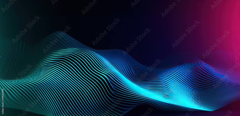 Poster modern digital abstract 3d background. copy space. based on generative ai