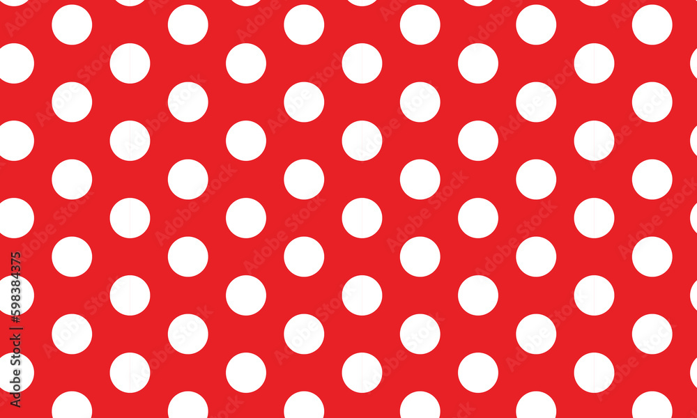 Wall mural abstract seamless white polka dot with red bg.