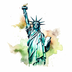 Statue of Liberty watercolor paint