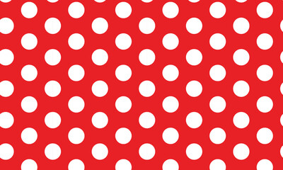 abstract seamless white polka dot with red bg. - obrazy, fototapety, plakaty