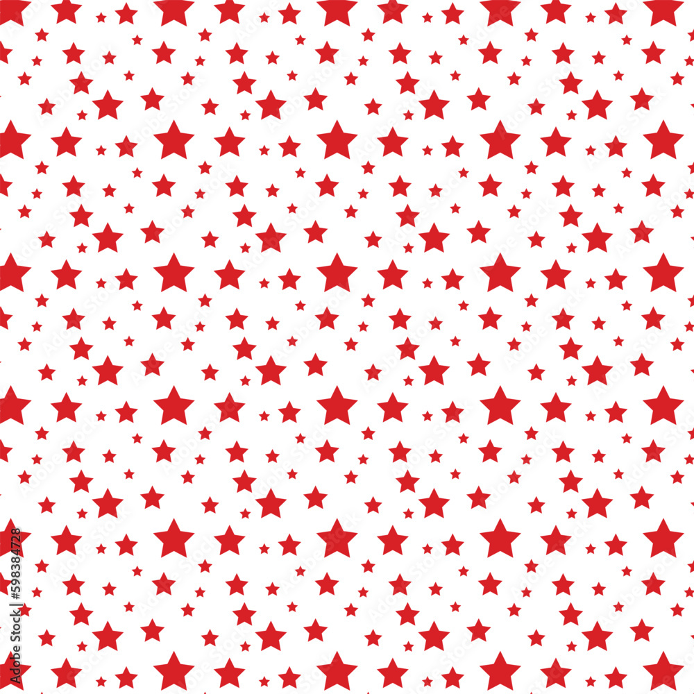 Poster abstract seamless geometric red star pattern.