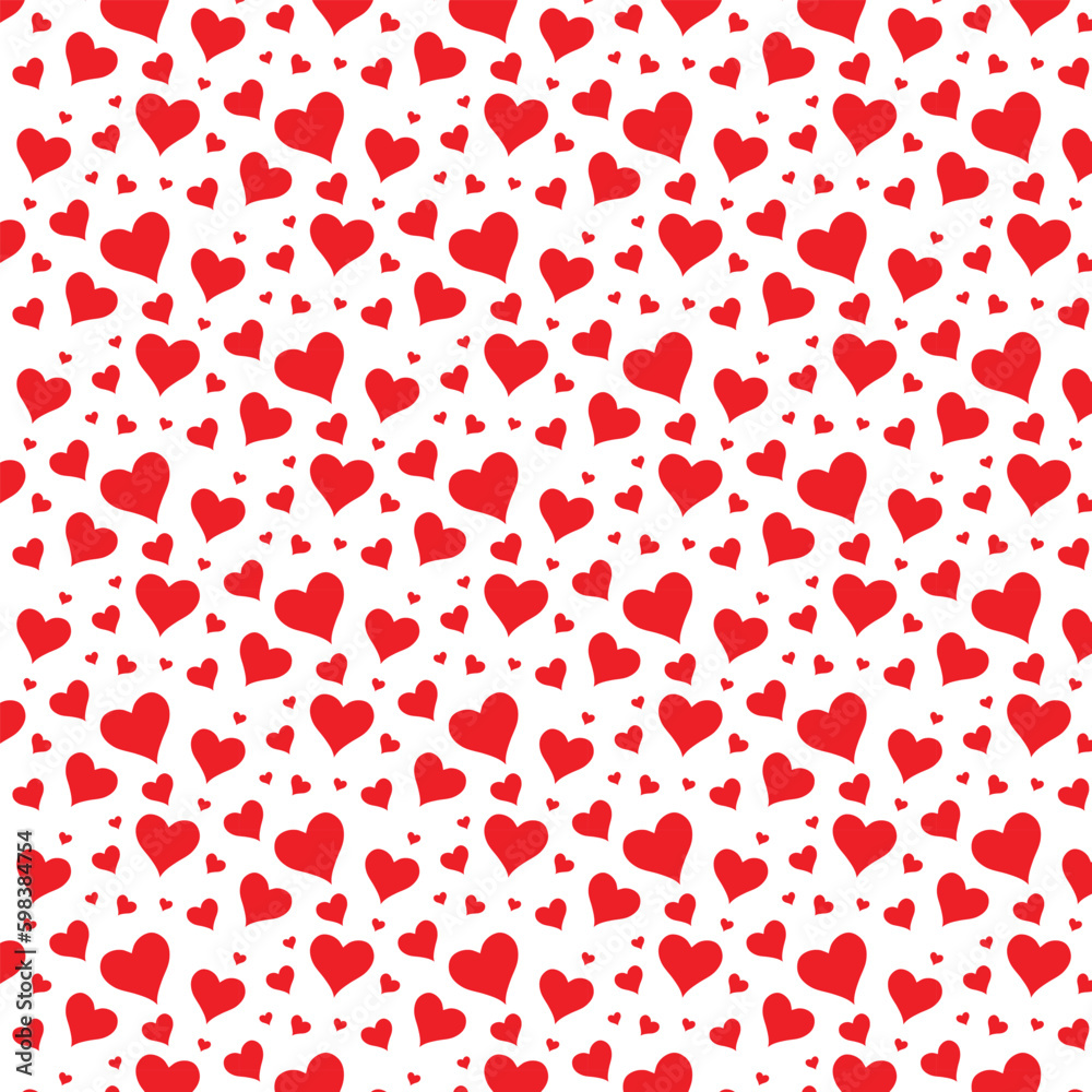 Poster abstract seamless geometric red heart pattern.