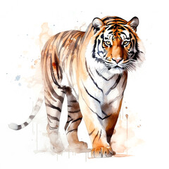 Fototapeta na wymiar Tiger watercolor paint