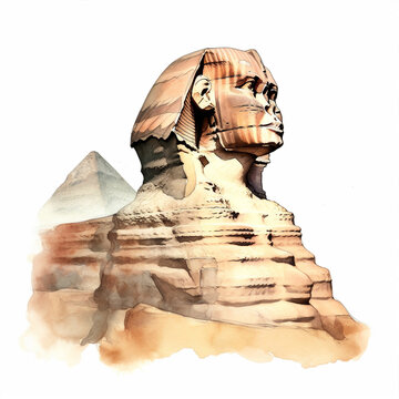 The Great Sphinx Of Giza Watercolor Paint