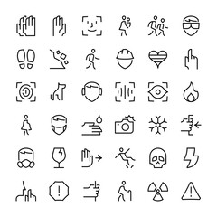 Indication vector line icons set for web design and user interface