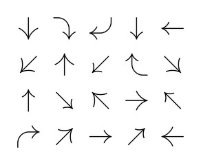 Simple arrows icon set. Line arrows Symbols
