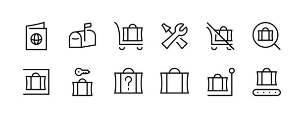Airport bag icons for web symbol
