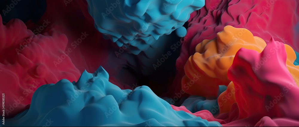 Poster modern digital abstract 3d background. copy space. based on generative ai