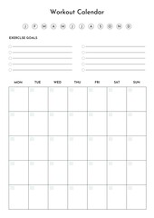 Workout Calendar