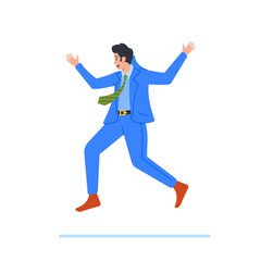 Fototapeta na wymiar Business Man Character In Kicked-out Pose. Expressive Stance Of A Professional Male, Displaying Rejection Or Dismissal Generative AI