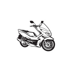 silhouette matic motorcycle vector