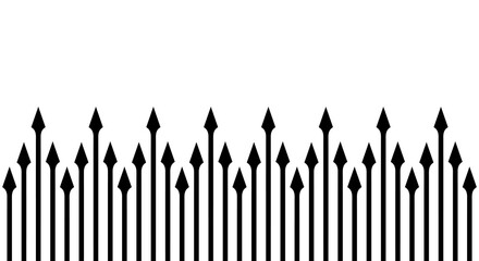 Decorative spears border Seamless pattern Vector illustration Isolated on white background