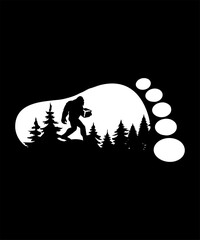 Sasquatch bigfoot illustration vector tshirt design