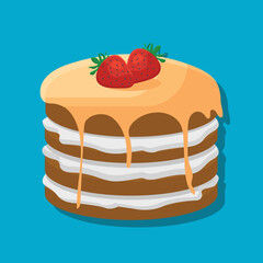 Cake with strawberry