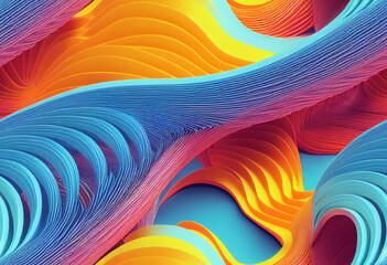 Naklejka premium Seamless Quilled Paper Art