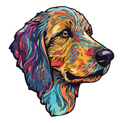 Colorful Dog Flat Icon Isolated On White Background