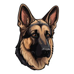 German Shepherd Flat Icon Isolated On White Background