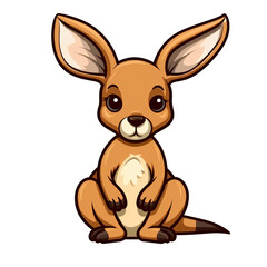 Cartoon kangaroo, clip art, ai generated