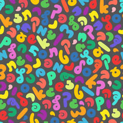 Hebrew alphabet pattern. Hebrew  abc letters, jewish, font. Children style font on hebrew. Hand drawn Kids style font aramaic alphabet. Handwritten jewish letters background. Cursive  hebrew alphabet.