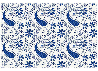 PAISLEY FLORAL ALL OVER PRINT SEAMLESS PATTERN VECTOR ILLUSTRATION