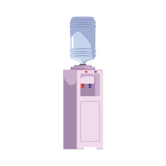 Water cooler with hot and cold water, cartoon flat vector illustration isolated on white background.