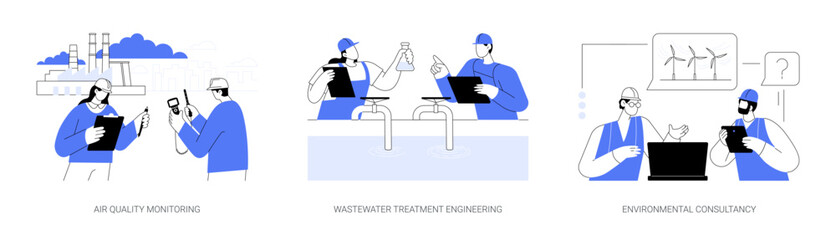 Environmental engineer abstract concept vector illustrations.