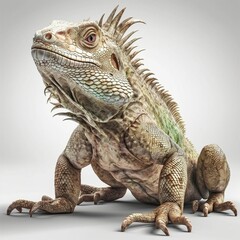 Iguana isolated on white background (Generative AI)