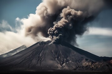 smoke coming out of an erupting volcano - Powered by Adobe