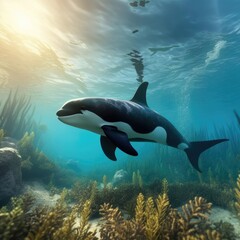 Orca in natural habitat (generative AI)