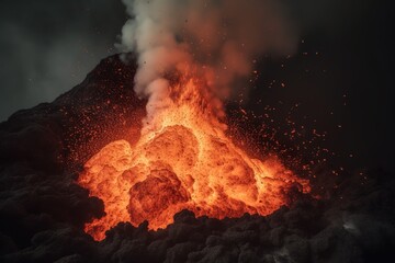 exploding eruption of an active volcano