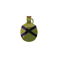 Travel flask for long hikes and outdoor trips cartoon icon, flat vector isolated.