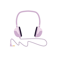 Headphone headset icon flat cartoon vector illustration isolated on white.