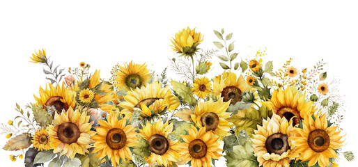 Decorative sunflowers illustration