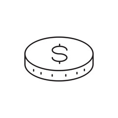 Coin vector icon. Casino coins sign. Casino chips icon. Money flat sign design. Illustration of coin line icon. Linear flat cent coin symbol pictogram. UX UI icon