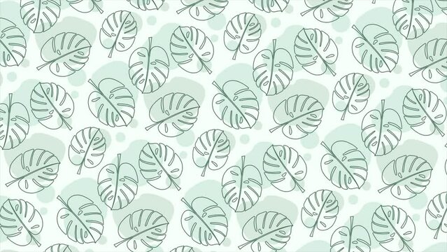 Tropical leaves background pattern on a seamless loop