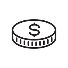Coin vector icon. Casino coins sign. Casino chips icon. Money flat sign design. Illustration of coin line icon. Linear flat cent coin symbol pictogram. UX UI icon