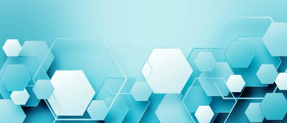 Abstract blue and white hexagons repeating and futuristic technology concept background