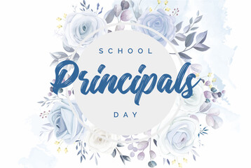 School Principals Day. Holiday concept. Template for background, banner, card, poster with text inscription. Vector EPS10 illustration